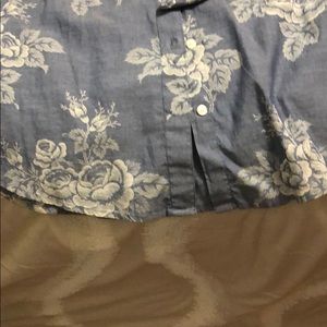 GAP Tops - Gap denim floral button down GAP Tops - Gap denim floral button down